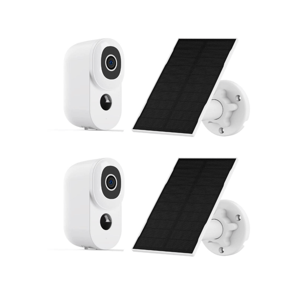 2x Beveiligingscamera met Zonnepaneel - Beldeur