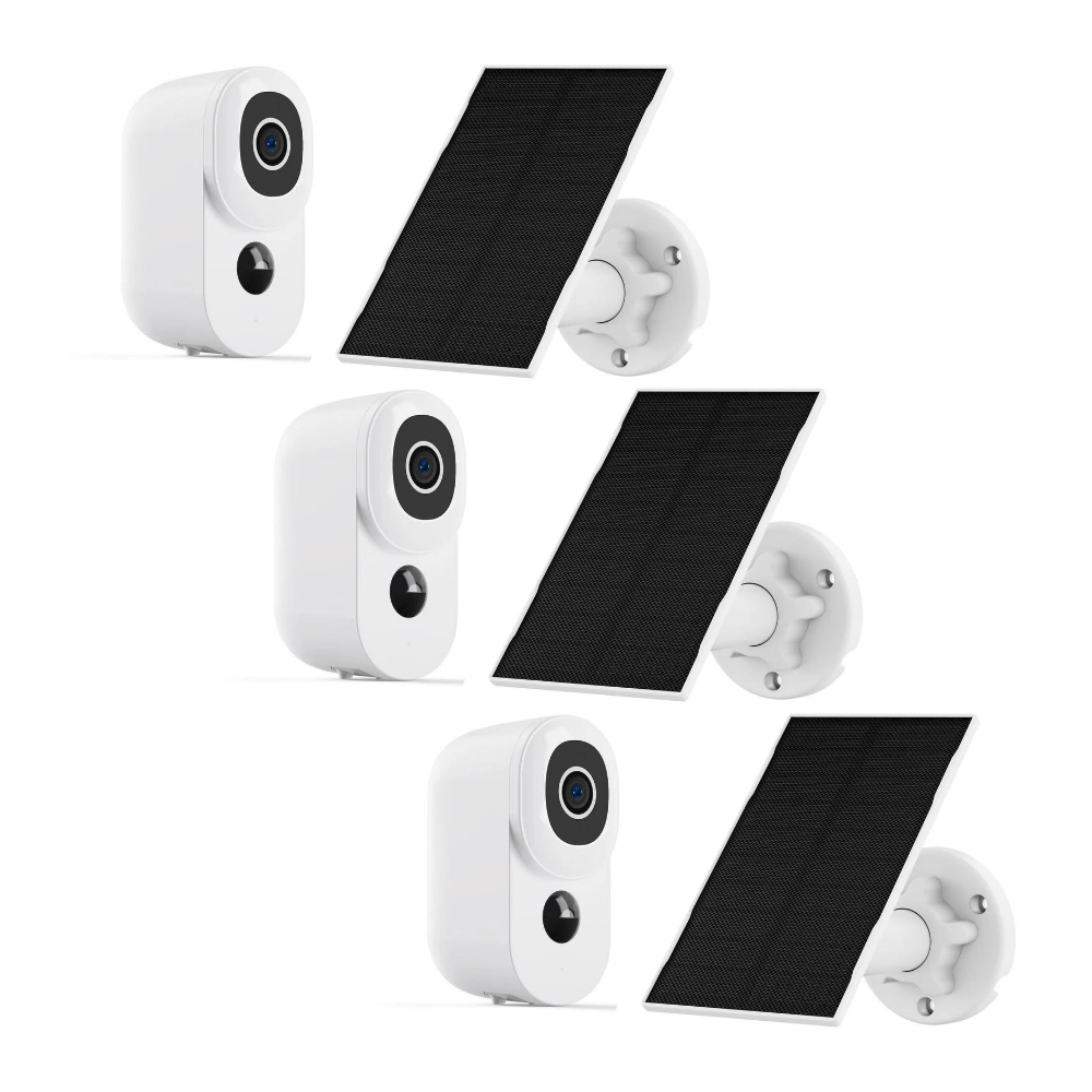 3x Beveiligingscamera met Zonnepaneel - Beldeur