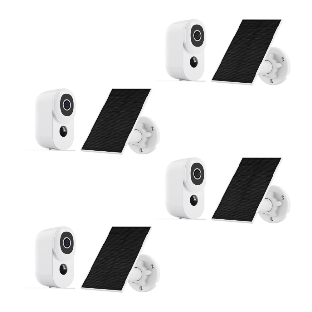 4x Beveiligingscamera met Zonnepaneel - Beldeur