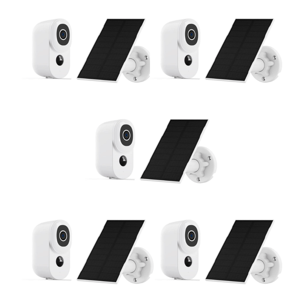 5x Beveiligingscamera met Zonnepaneel - Beldeur