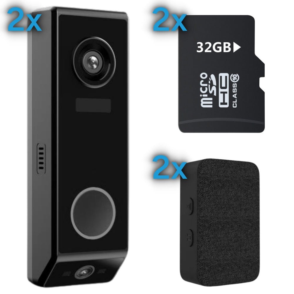 DualCam Video Deurbel Dubbeldeurpakket - Beldeur