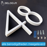 Huisnummer Wit - Beldeur