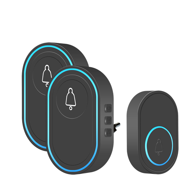 Normale Draadloze Deurbel 1 Knop 2 Gong